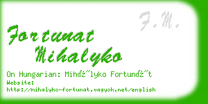 fortunat mihalyko business card